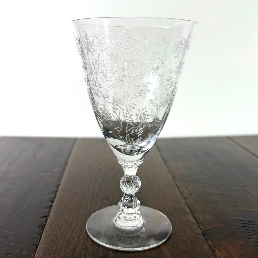 Vintage Fostoria Chintz Pattern Number #338 Low Water Goblet #6026